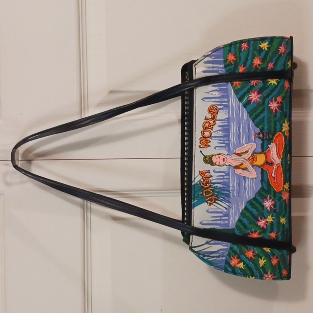Cute "Yoga World" beaded bag - M - multicolor